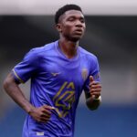 CHESTERFIELD, ENGLAND - JULY 19: Lamine Camara of AS Monaco in action during the pre-season friendly match between Nottingham Forest and AS Monaco at SMH Group Stadium on July 19, 2025 in Chesterfield, England. (Photo by Ed Sykes/Getty Images)